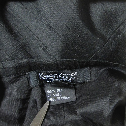 Pantalones Karen Kane Capri 100% SEDA 60"s Estilo Talla 14 Negro Sólido - Imagen 8 de 9