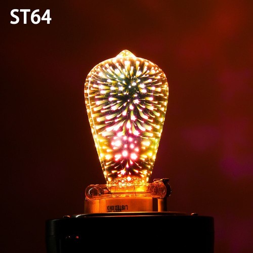 light E27 holder Home Decoration Edison Glass Party Lamp 3D Fireworks Bulb - Picture 16 of 17