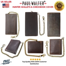 RFID Hunter Leather Wallet Bifold Trifold Checkbook Cover – Christmas Gift