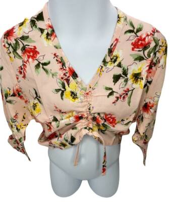 FLORAL PATTERN girls blouse - soft pink