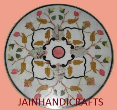 18'' Marble Table Top Center Coffee Home Decor Inlay pietra dura antique w159
