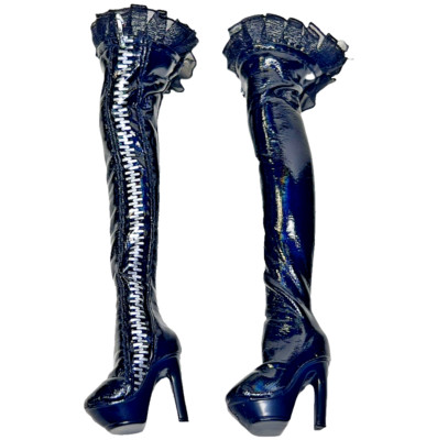 Shadow High Rainbow Costume Ball Demi Batista Doll Shoes Ruffle Leather Boots