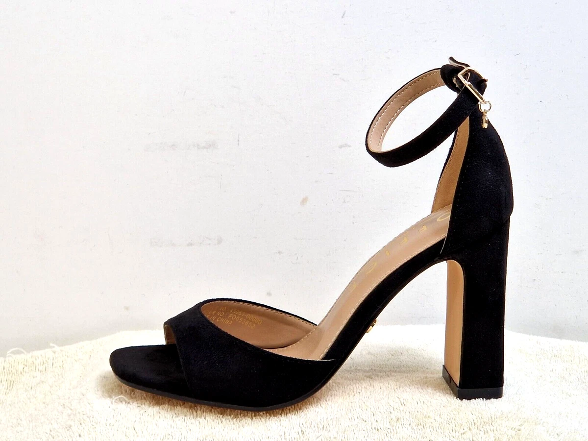Ladies black heeled sandals uk discount