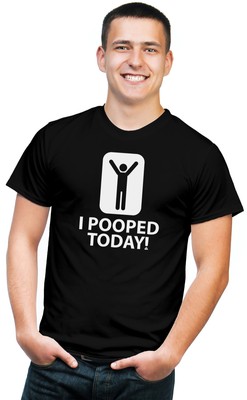BSW Men's I Pooped Today Men's Bathroom Logo Yay! Shirt