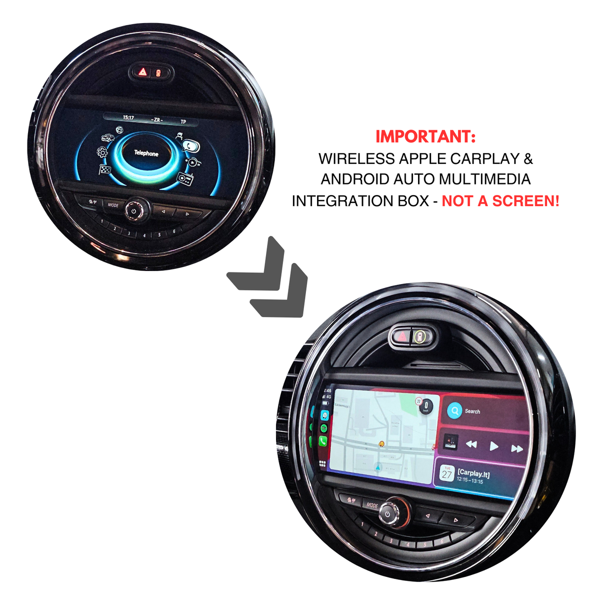 Mini Clubman F54 2017-2020 Carplay Android Auto NBT EVO Retrofit