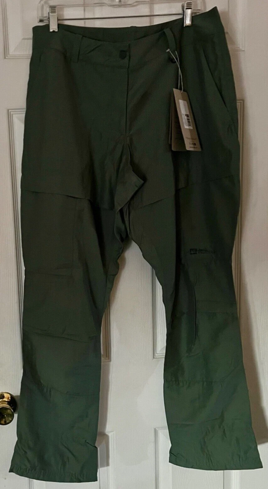 NEW Jack Wolfskin Sun Protection Barrier Pants Hedge Green Large Actual 36 x 31”