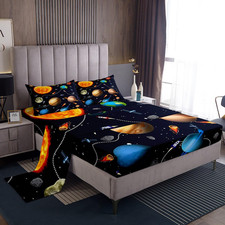 Erosebridal Solar System Sheet Set Queenastronomy Planets Bed Sheets For Kids