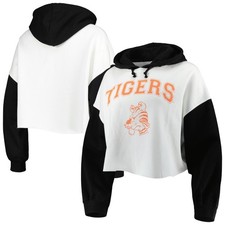 Women's Gameday Couture White/Black Clemson Tigers Good Time Color Block Cropped