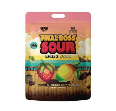 Sour Candy | Level 2, Strawberry & Mango, 1 Pack   Made with Real Dried Fruit, N