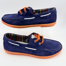 Flossy size 9 men's blue suede deck shoes - New