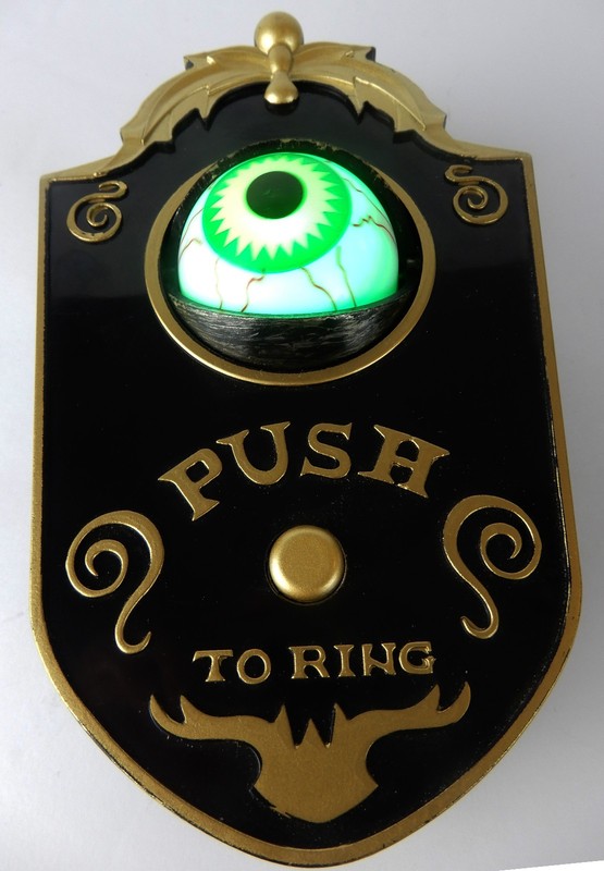 Gemmy Eyeball Doorbell Halloween Animatronic Spooky Light & Sound Works