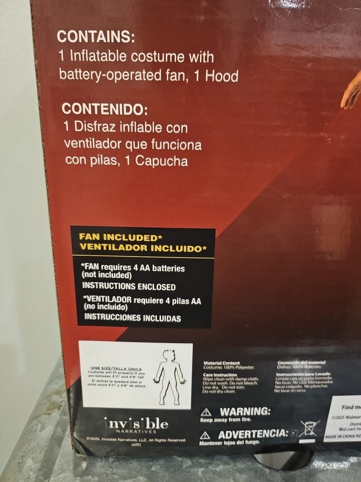 NECA "Skibidi 厕所"Infltable 万圣节服装 儿童 均码 服装 全新 — 第 3/3 张图片