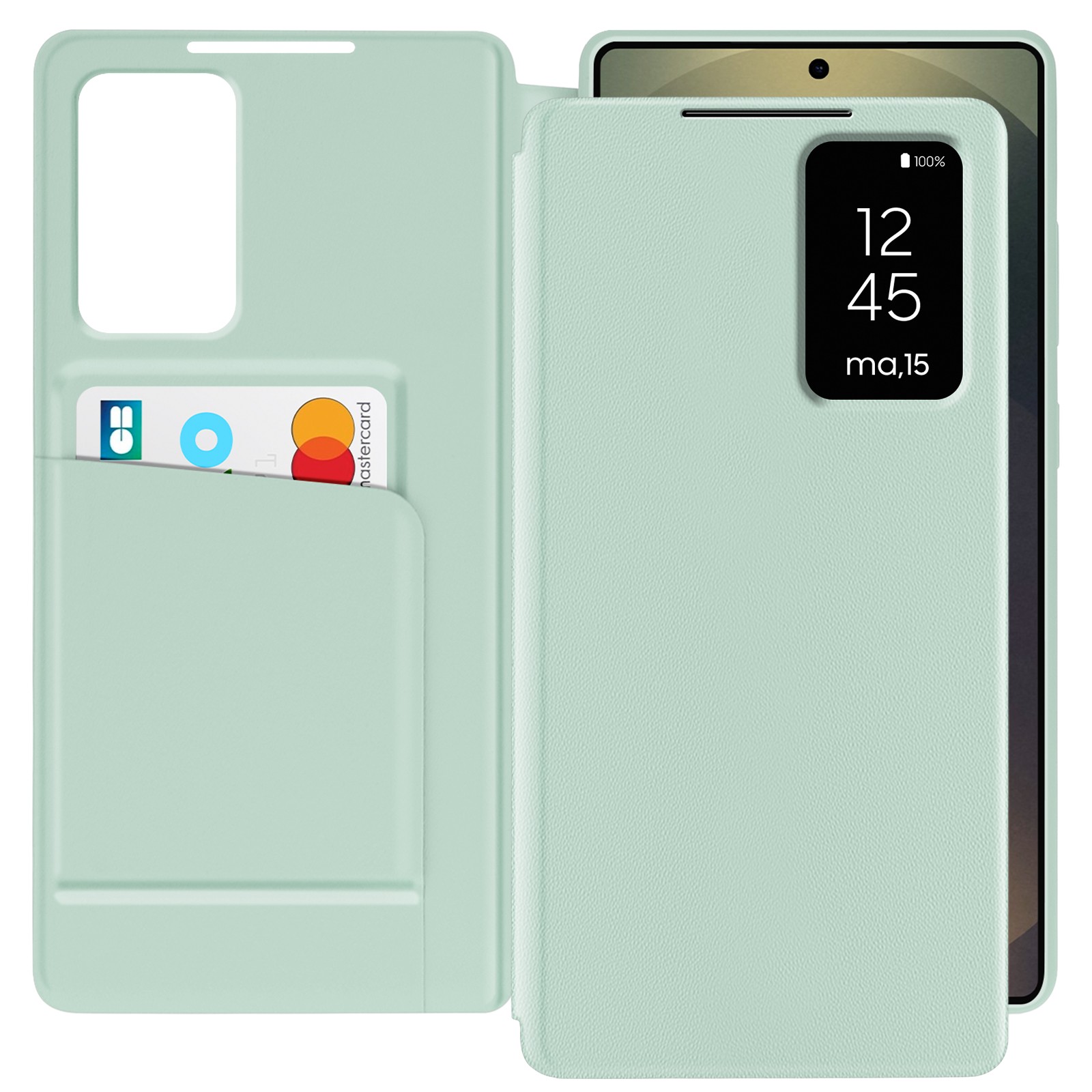 Coque de fenêtre Avizar pour Galaxy S25 Ultra, protection premium vert pâle