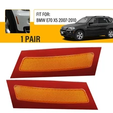 Pair Amber of Front Bumper Reflectors Fit for BMW E70 X5 2007-2010 63217162548