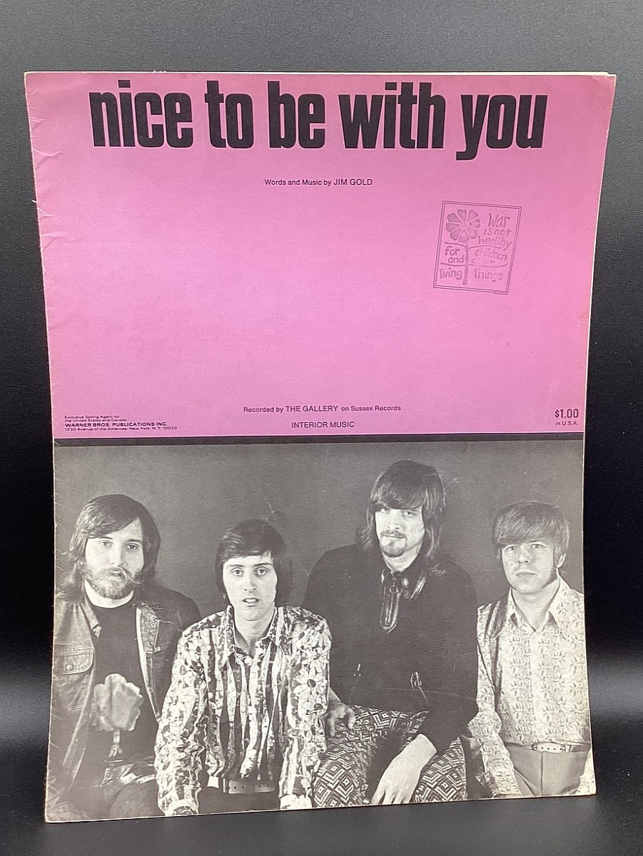 Vintage Sheet Music NICE TO BE WITH YOU (1971) The Gallery