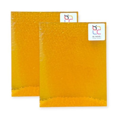 2 Pack Butterscotch English Muffle Stained Glass   Vintage Ripple Texture