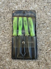Snap-on Tools 4pc Mini Pick Set, Green Handles, ASA204AG