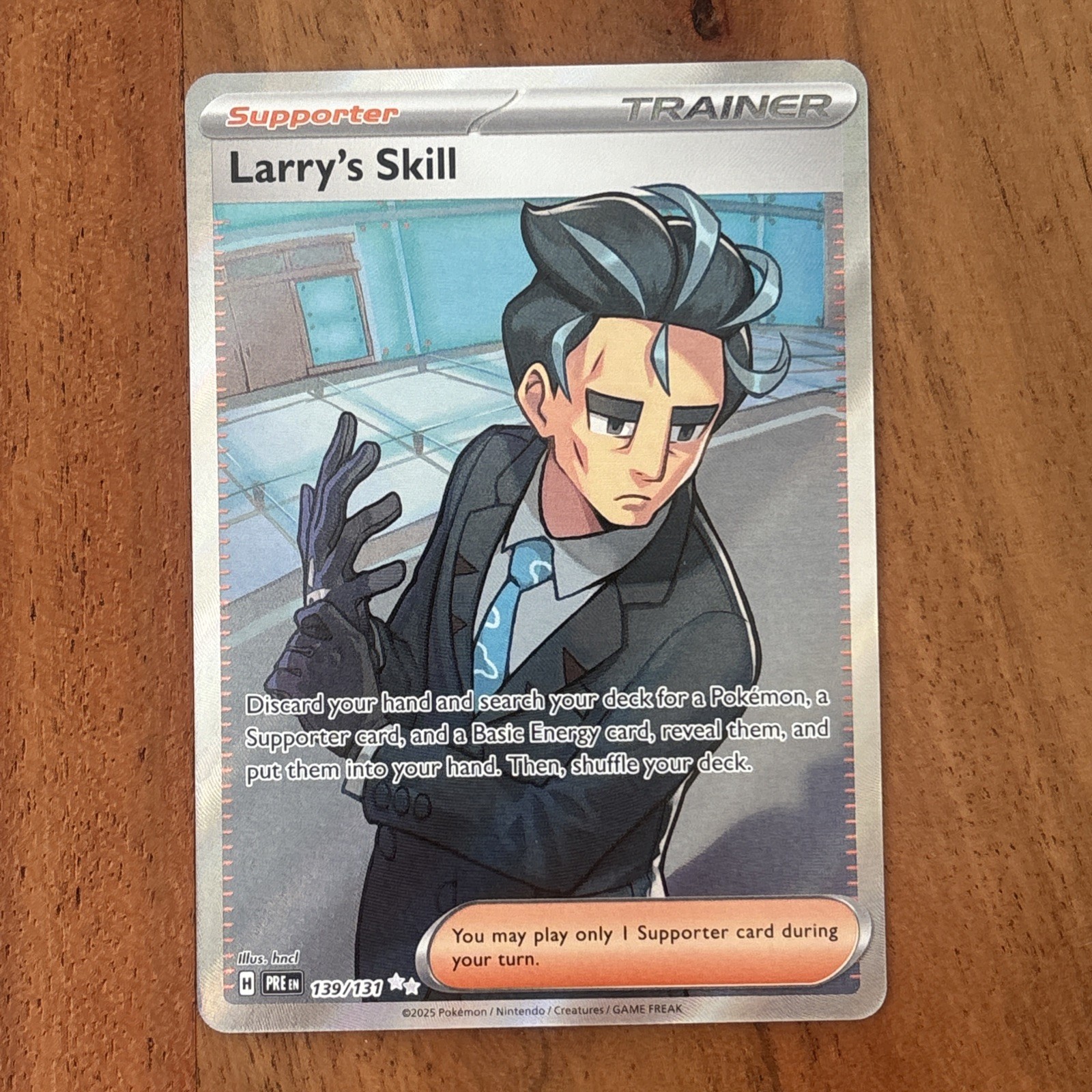 Pokémon TCG Prismatic Evolutions Trainer Larry's Skill Full Art Card 139/131 NM