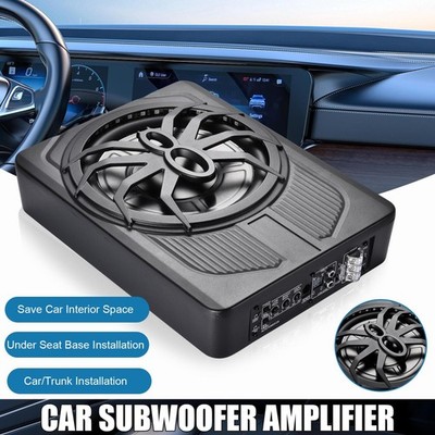 Under-Seat Powered Subwoofer Car Truck Sub W/ Amp Kit Blue Led Ambient Light new