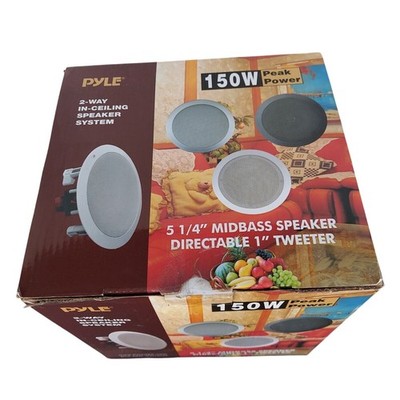 New Open Box Pyle PDIC51RD 2-Way Ceiling Speakers 150W Pair - White