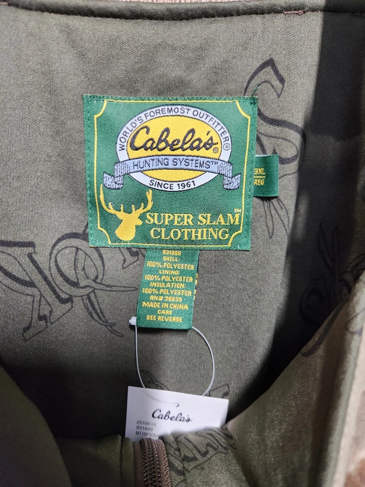 Cabela's Super Slam Camo Bibs Men's 3XL Realtree Thinsulate Supreme Hunting NWT  - Image 3 of 4