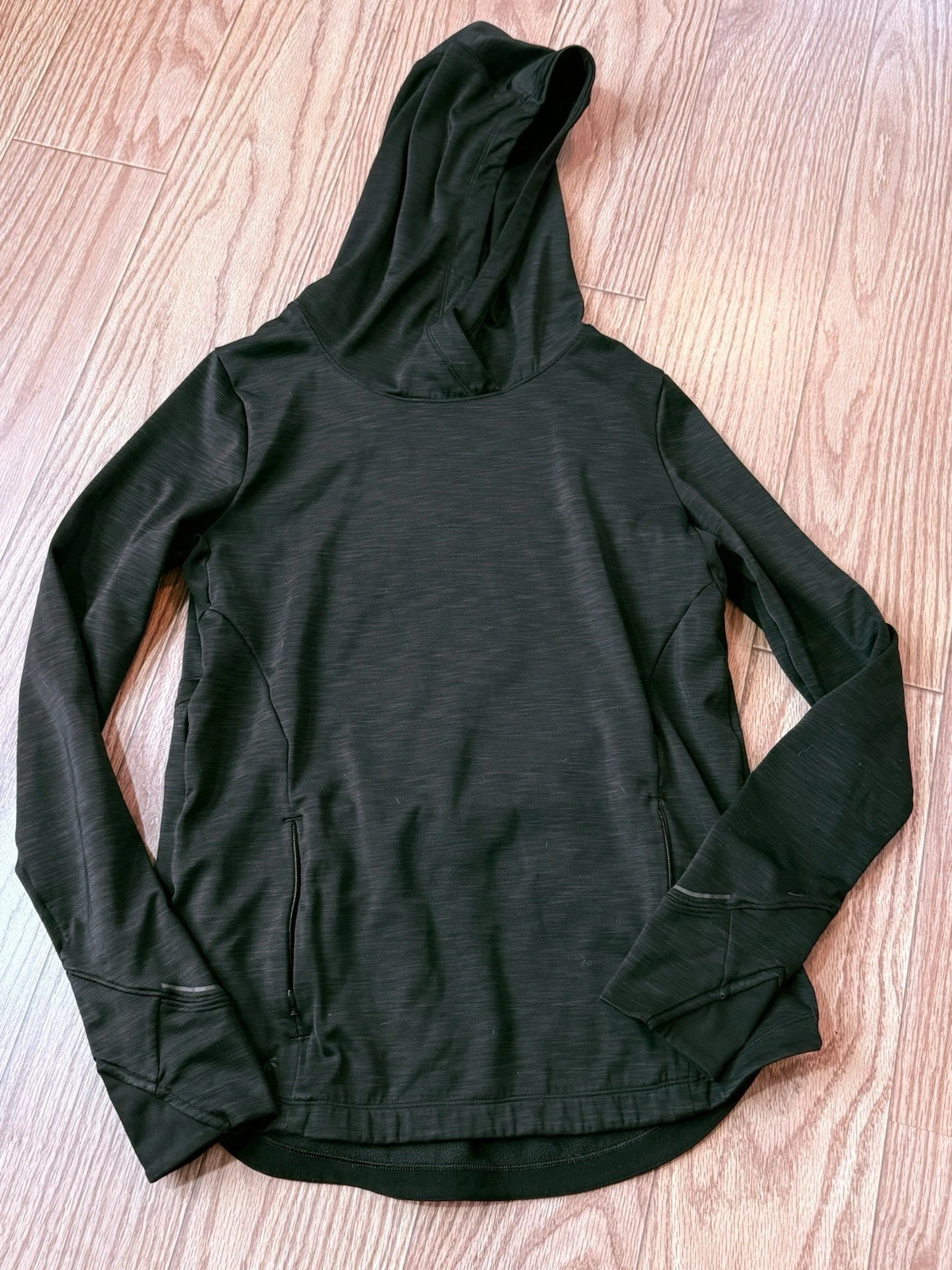 Athleta Bootcamp Pullover Hoodie Sweatshirt Women’s Size S Black Thumbholes