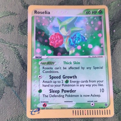 Roselia Basic Pokemon Card 2003 Pokemon/Nintendo 9/97 Illus. Atsuko Nishida Rare