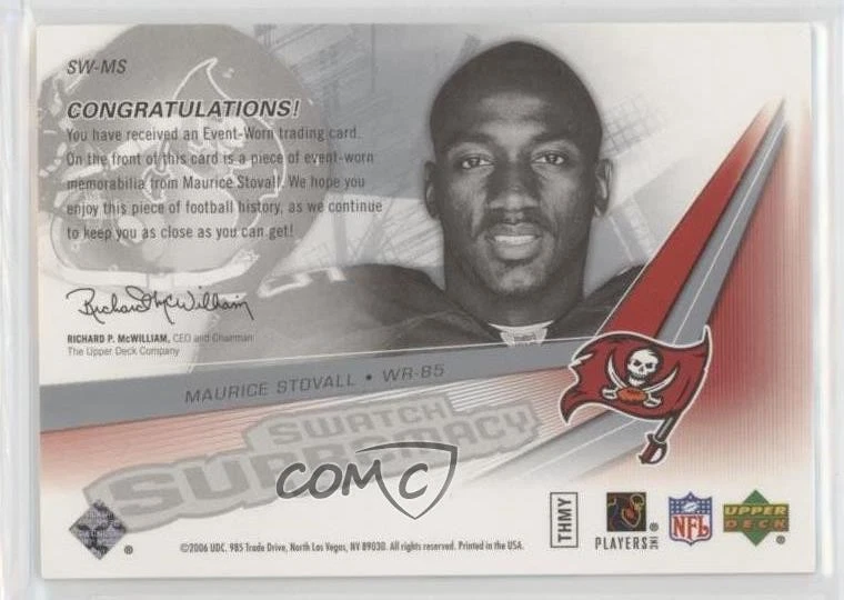 2006 SPx Swatch Supremacy Maurice Stovall #SW-MS Rookie RC - Image 2 of 2