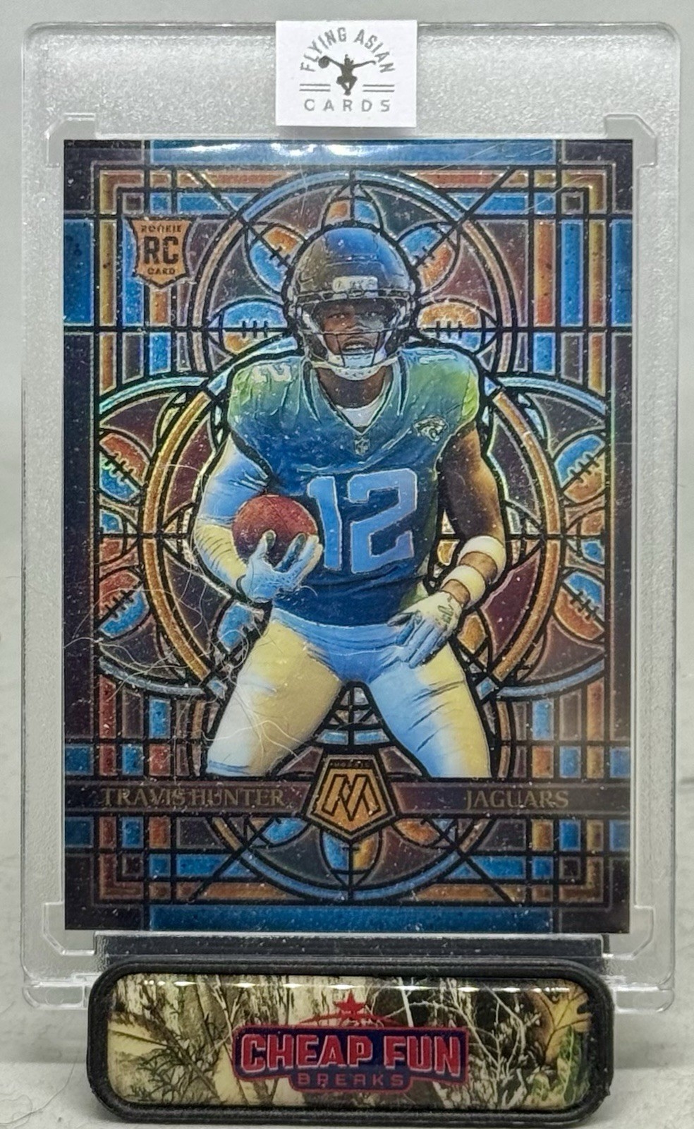 TRAVIS HUNTER RC 2025 PANINI MOSAIC ROOKIE STAINED GLASS SSP 12 JAGUARS