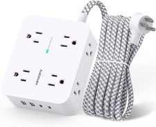 HANYCONY 8-Outlet Surge Protector Power Strip with 4 USB Ports  5FT Cord