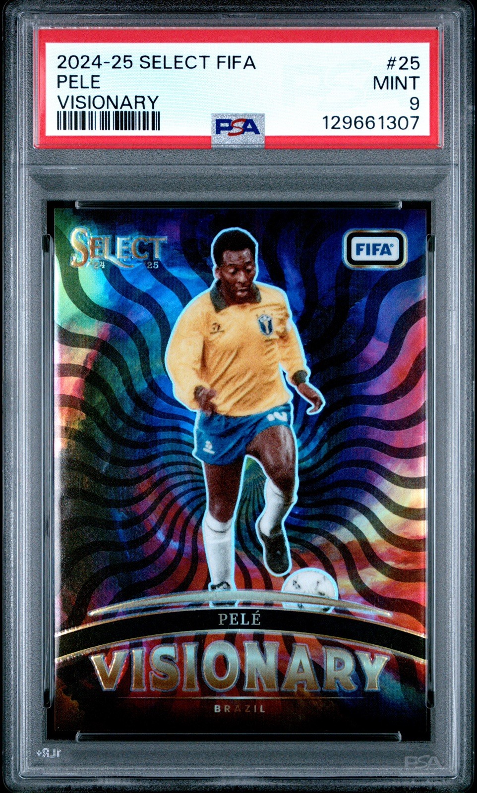 Pele #25 Soccer Cards 2024 Panini Select FIFA Visionary trading card — raw and PSA graded price guide