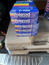 5 NEW SEALED POLAROID T-120 SUPERCOLOR PLUS VHS Blank Videocassette Tapes
