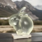 Fenton Art Glass Bunny Rabbit Frosted Paperweight Figurine Don Fenton '80