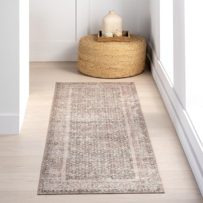 Hillstone Collection Olene Light Brown/Brown, 2'8'' x 8', Vintage Medallion, S...