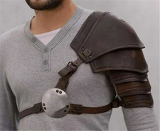 Medieval Warrior Real Leather Shoulder Armor Cosplay Men's Costume Pauldrons