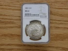 1881-San Francisco-NGC-MS 61 with toning-$1 Morgan Dollar-Free shipping-#84