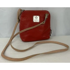 Vintage I Medici Firenze Italian Leather Crossbody Bag Small Red Designer Purse