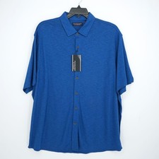 Roundtree  Yorke Men's Short-Sleeve Shirt XXL Blue Solid NWT