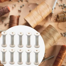 10Pcs Unfinished Wooden Spools Weaving Bobbins Decoration Ornaments Cord Holder