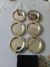 SCHAENZLER SILBERWAREN 6 Untersetzer f&uuml;r Gl&auml;ser  Silver Plated Hochglanz D 10cm