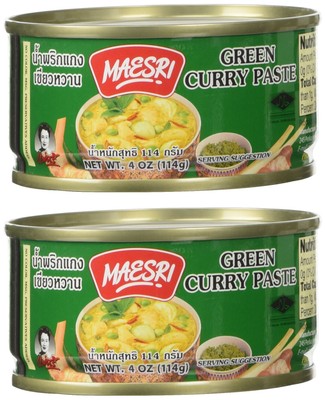 Maesri Thai Green Curry Paste 4 Ounce Pack of 2 Authentic Indian Sauce