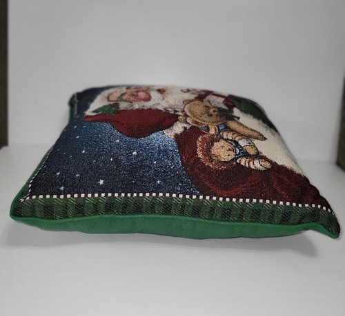 Vintage Tapestry Christmas Santa Claus  Pillow 15 X 15" - Picture 5 of 8