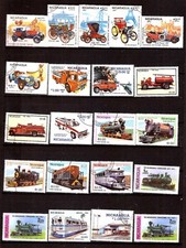 ZY2126 NICARAGUA 21t: les transports,voitures anciennes,de pompiers,locomotives