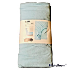 Len Ikea Kids Fitted Sheet Blue 100 Cotton Bedroom 38x61" New