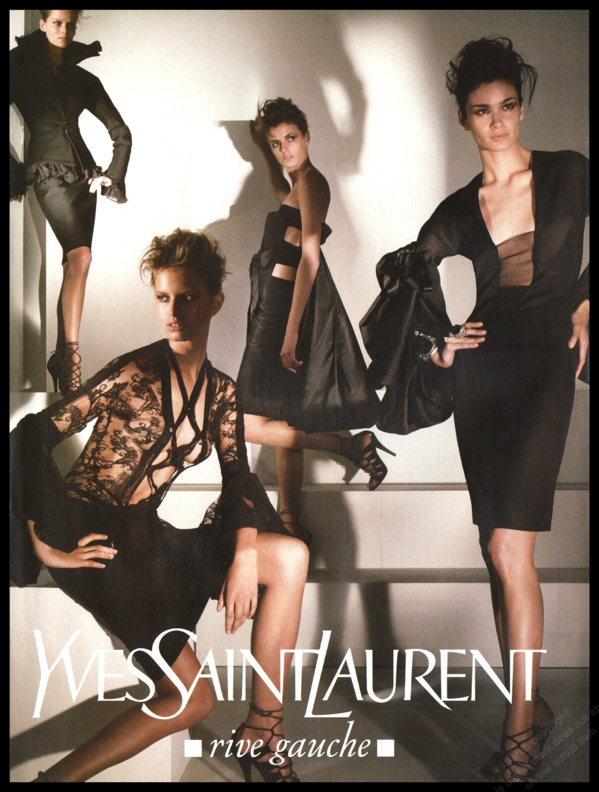 SAINT LAURENT Scarpe Tacchi Alti YSL Stampa Rivista Pubblicità Donna Moda Gambe Lunghe 2002 1pg