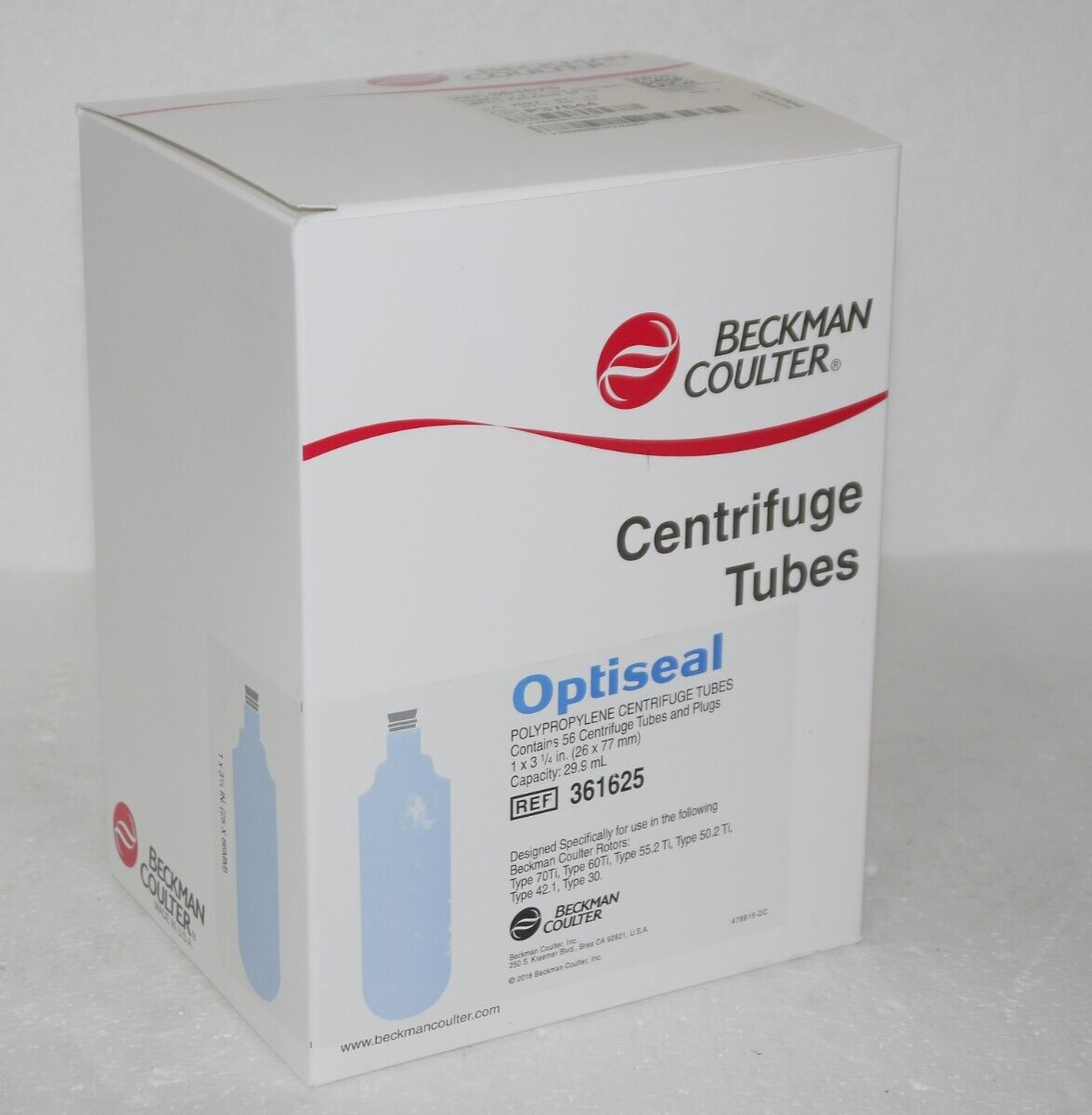 Beckman Coulter 361625 OptiSeal Tube Polypropylene 29.9mL 26x77mm 56PK ...