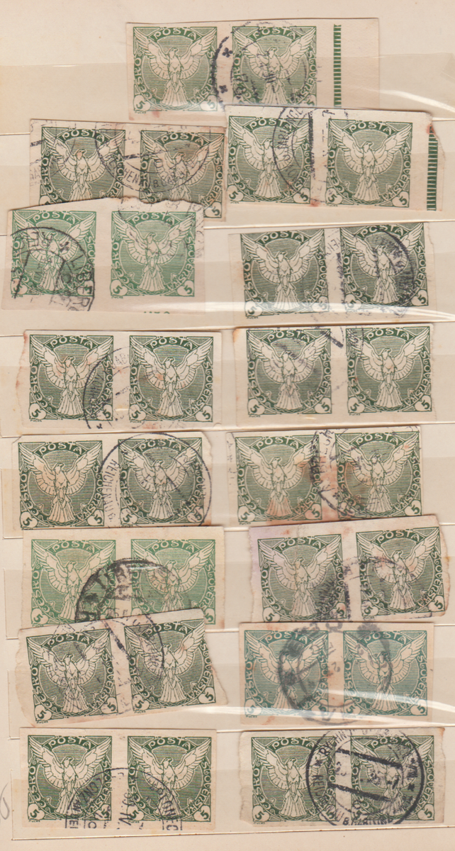 CZECHOSLOVAKIA, 1920 -MI. 189,15 PAIRS , USED, WERE NOT CHECKED (1