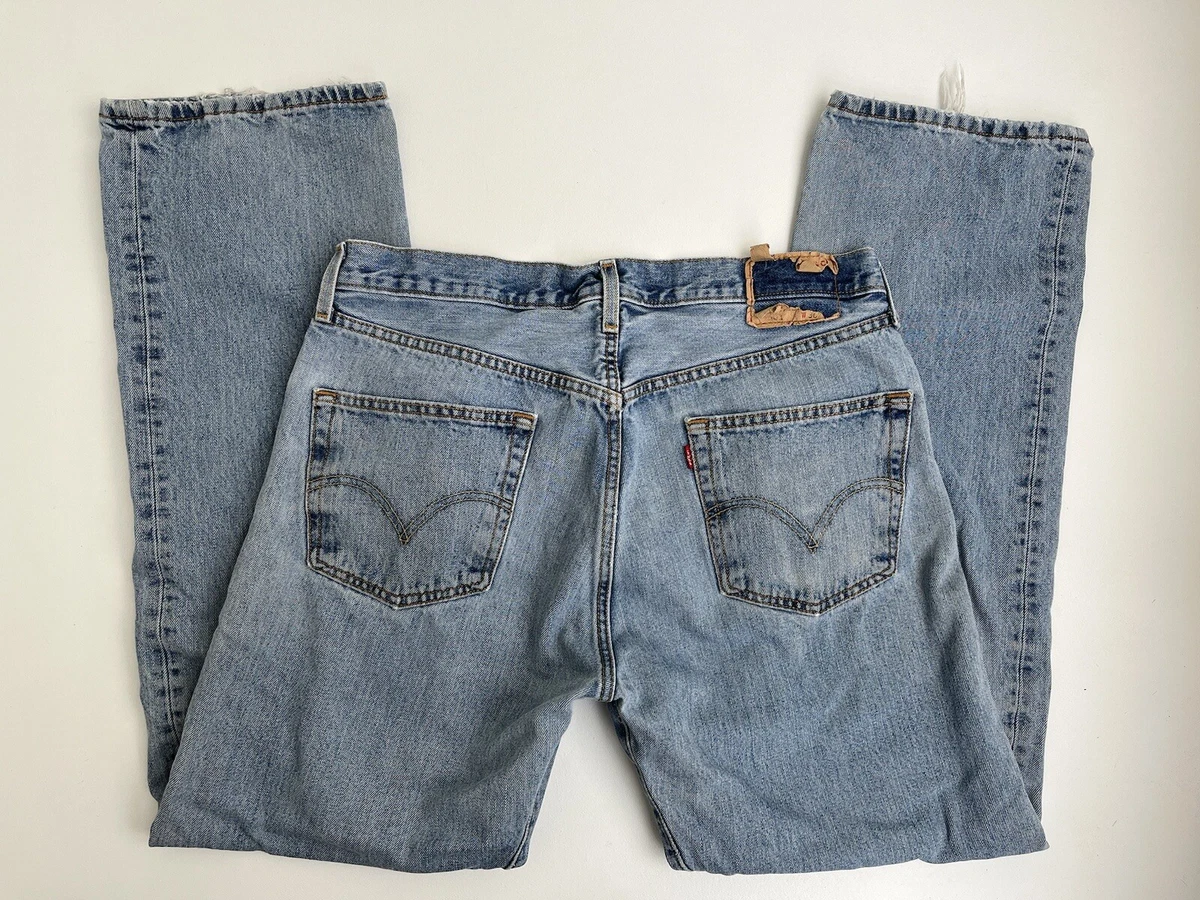 Vintage Levi s Levis 501 Button Fly Denim Jeans 36 x 32 Mens Distressed Cotton