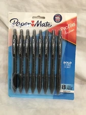 Paper Mate Profile Retractable Ballpoint Pens, Bold Point 1.4mm, Black, 8 Count