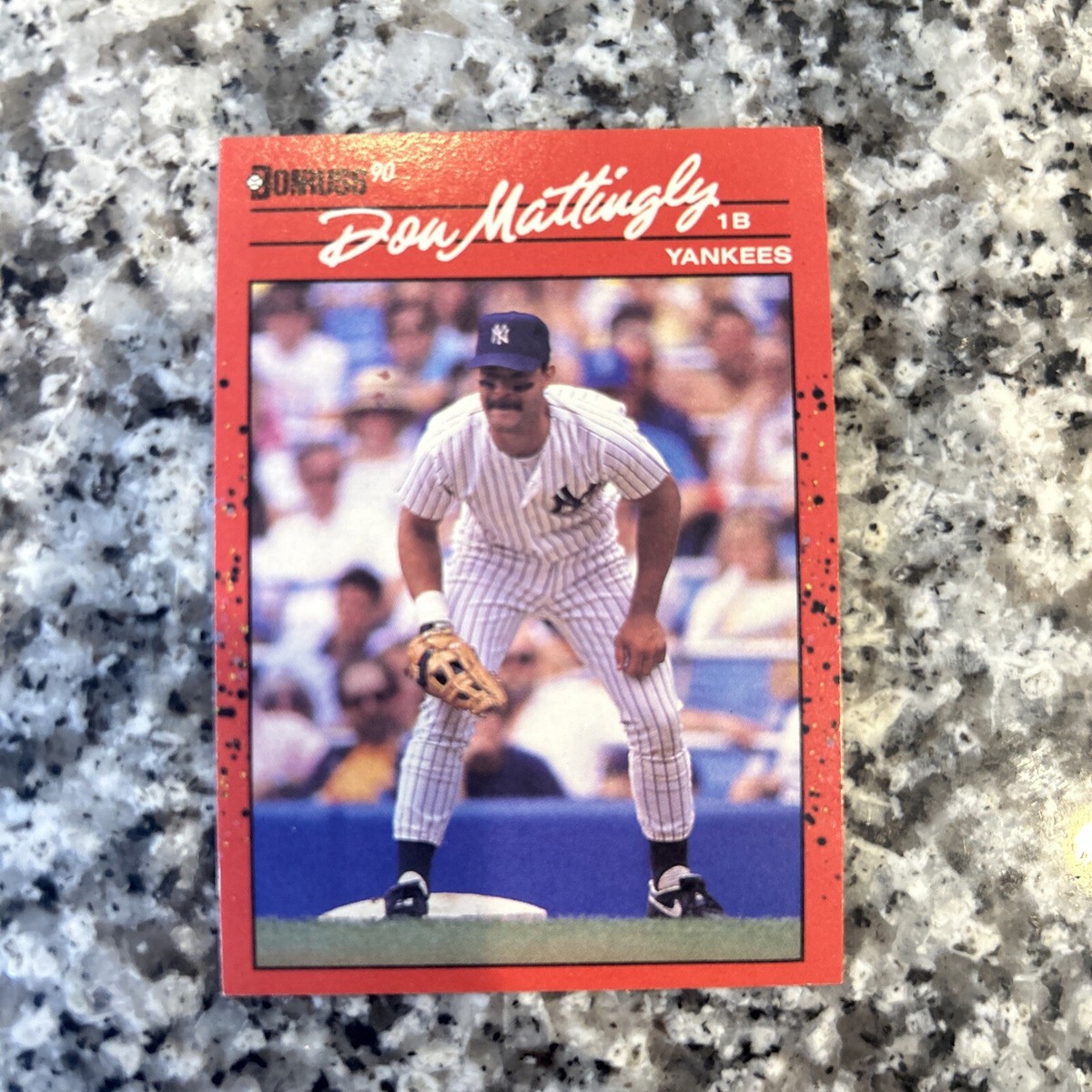 Rare DON MATTINGLY 1990 Donruss ERROR Card #190 NO DOT AFTER INC 